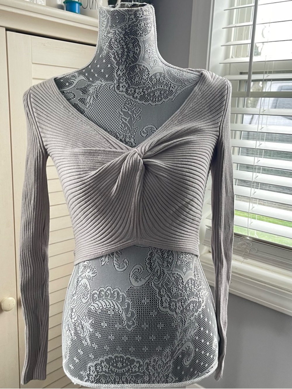Abercrombie & Fitch Mauve Ribbed Knit Top